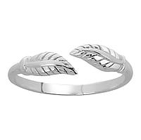 Bague de doigt de pied en Argent 925. Largeur:3,5mm. Flexibles pour senfiler et sajuster.  Feuille Motif floral