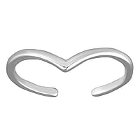 Bague de doigt de pied en Argent 925. Largeur:4mm. Flexibles pour senfiler et sajuster. brillant.