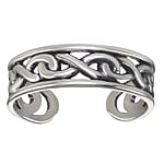 Toering out of Silver 925. Width:5mm. Bendable for adjustment and for wearing.  Eternal Loop Eternity Everlasting Braided Intertwined 8 Tribal pattern