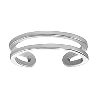 Anello per il piede in Acciaio inox. Larghezza:5mm. Flessibile ed adattabile.  Spirale Striatura Banda Incavo Scanalatura Linea Linee