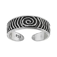 Bague de doigt de pied en Argent 925. Largeur:5,5mm. Flexibles pour senfiler et sajuster.  Spirale