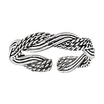 Toering out of Silver 925. Width:4mm. Bendable for adjustment and for wearing.  Eternal Loop Eternity Everlasting Braided Intertwined 8