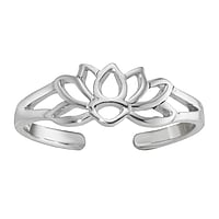 Bague de doigt de pied en Argent 925. Largeur:5,5mm. Flexibles pour senfiler et sajuster. brillant.  Fleur