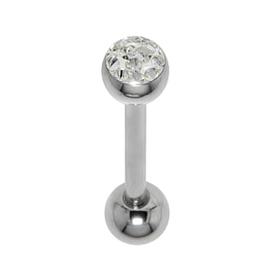 Tongue piercing Surgical Steel 316L Crystal Epoxy