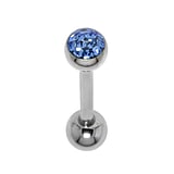 Tongue piercing Surgical Steel 316L Crystal Epoxy