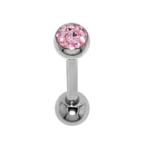 Piercing lingua Metallo chirurgico 316L Cristallo Resina epossidica