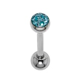 Tongue piercing Surgical Steel 316L Crystal Epoxy