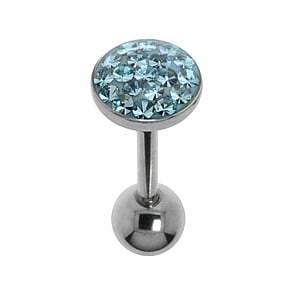 Tongue piercing Surgical Steel 316L Crystal Epoxy