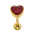 Tongue piercing Surgical Steel 316L Gold-plated Crystal Epoxy Heart Love