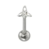 Piercing lingua Metallo chirurgico 316L Argento 925 Nodo Eterno Eterna Passante