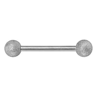 Tongue piercing out of Surgical Steel 316L. Thread:1,6mm. Bar length:16mm. Ball diameter:5mm. Shiny.
