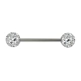 Piercing langue Acier chirurgical 316L Cristal poxy