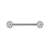 Piercing langue Acier chirurgical 316L Zircon poxy