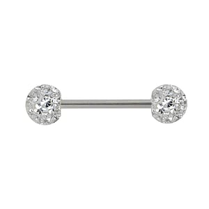 Piercing lingua Metallo chirurgico 316L Cristallo Resina epossidica