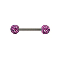 Piercing langue en Acier chirurgical 316L avec Zircon et poxy. Pas-de-vis:1,6mm. Longueur de la tige:12mm. Diamtre-Boule:5mm.