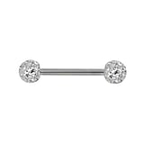 Piercing langue Acier chirurgical 316L Zircon poxy