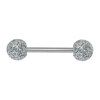 Tongpiercing uit Chirurgisch staal 316L en Acryl. Schroefdraad:1,6mm. Lengte staafje:14mm. Diameter bal:6mm.