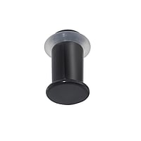 Titanio plug in PVC con Rivestimento PVD (nero). Lunghezza:8mm. Per buchi allorecchio dilatati. Con anello in caucci per fissare.