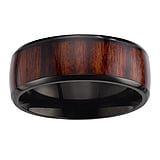 Titanring Titan PVD Beschichtung (schwarz) Holz Epoxiharz Blatt Pflanzenmuster Florales_Muster Baum Baum_des_Lebens