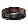 Titan Ring Titanium Black PVD-coating Wood Epoxy Leaf Plant_pattern