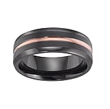 Titan Ring Titanium Black PVD-coating PVD-coating (gold color) Stripes Grooves Rills