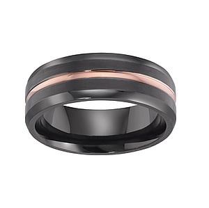 Titan Ring Titanium Black PVD-coating PVD-coating (gold color) Stripes Grooves Rills