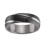 Titan Ring Titanium Black PVD-coating Stripes Grooves Rills