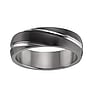 Bague en titane Titane Revtement PVD noir Bandes Rayures Zbrure