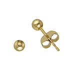 Titanium ear studs with PVD-coating (gold color). Shiny.