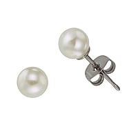 Boucles d'oreilles en titane avec Perle synthtique. Diamtre:5,8mm.