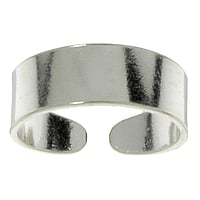 Midi Ring aus Silber 925. Breite:5mm. Biegsam zum Anziehen und Anpassen. Oben breiter. Glnzend. Flach.