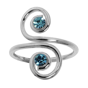 Anello Midi Argento 925 Cristallo Spirale