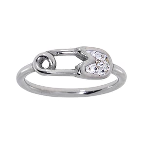 Midi Ring Stainless Steel Crystal Safety_pin