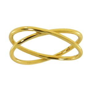 Midi Ring Silber 925 Gold-Beschichtung (vergoldet) Ewig Schlaufe Endlos