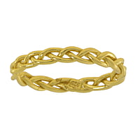 Midi Ring aus Silber 925 mit Gold-Beschichtung (vergoldet). Breite:2,4mm. Glänzend.  Ewig Schlaufe Endlos Unendlich Ewigkeit Unendlichkeit Geflochten Verschlungen 8