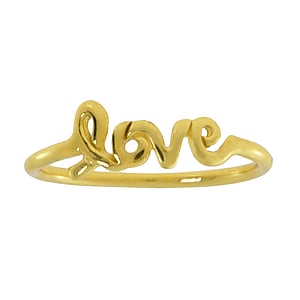 Midi Ring Zilver 925 Goud-laagje (verguld) Love liefde