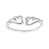 Midi Ring out of Silver 925. Width:4,6mm. Bendable for adjustment and for wearing. Shiny.  Wings