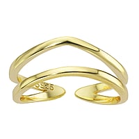 Midi Ring out of Silver 925 with PVD-coating (gold color). Width:7mm. Bendable for adjustment and for wearing. Shiny.