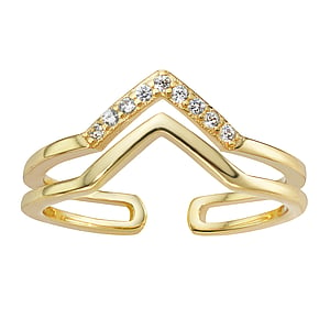 Midi Ring Silver 925 PVD-coating (gold color) Crystal