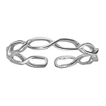 Midi Ring out of Silver 925. Width:2,3mm. Bendable for adjustment and for wearing. Shiny.  Eternal Loop Eternity Everlasting Braided Intertwined 8
