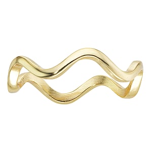 Midi Ring Silver 925 PVD-coating (gold color) Wave