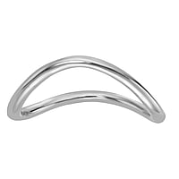 Midi Ring en Argent 925. Largeur:1,3mm. brillant.  Vague Onde Lame