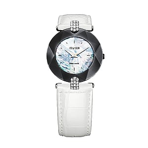 JOWISSA  Stainless Steel Mineral glass Mother-of-Pearl Dial Leather Crystal Star Fur Fur_pattern Animal_Print