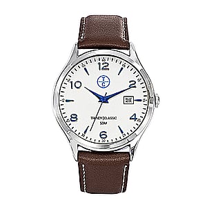 TRENDY CLASSIC  Stainless Steel Mineral glass Leather