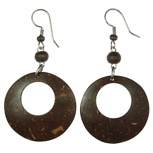 Organic earrings Wood Stainless Steel