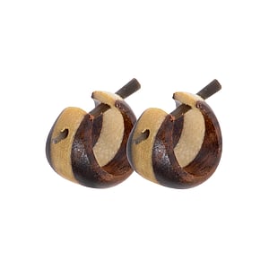 Organic earrings Sono wood Crocodile wood Stripes Grooves Rills