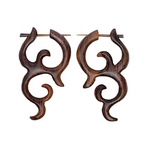 Organic earrings Sono wood Tribal_pattern