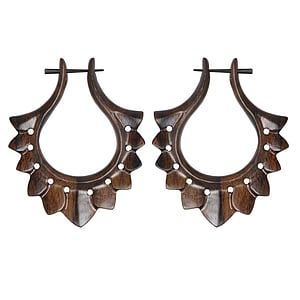 Organic earrings Sono wood Tribal_pattern Leaf Plant_pattern