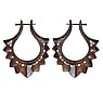 Pendientes organic Madera de sono Dibujo_Tribal Diseo_Tribal Hoja Diseo_floral