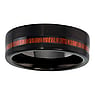 Tungsten Ring Tungsten  Black PVD-coating Wood Enamel Stripes Grooves Rills